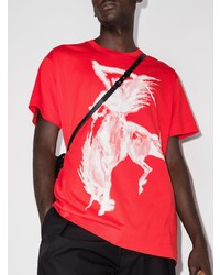 T-shirt à col rond imprimé rouge et blanc Givenchy