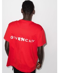 T-shirt à col rond imprimé rouge et blanc Givenchy