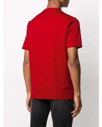 T-shirt à col rond imprimé rouge et blanc Z Zegna