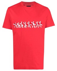 T-shirt à col rond imprimé rouge et blanc Givenchy