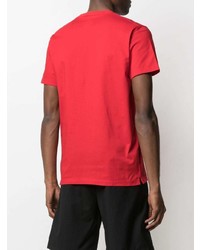 T-shirt à col rond imprimé rouge et blanc DSQUARED2