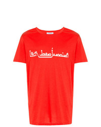 T-shirt à col rond imprimé rouge et blanc Les Benjamins