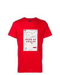 T-shirt à col rond imprimé rouge et blanc Les Bohemiens