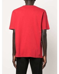 T-shirt à col rond imprimé rouge et blanc Diesel