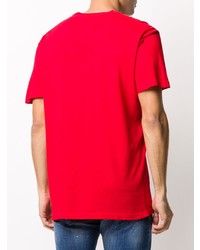 T-shirt à col rond imprimé rouge et blanc DSQUARED2