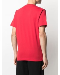 T-shirt à col rond imprimé rouge et blanc DSQUARED2