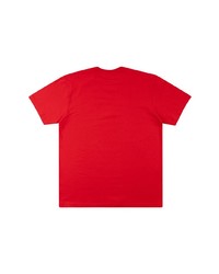 T-shirt à col rond imprimé rouge et blanc Supreme