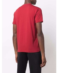 T-shirt à col rond imprimé rouge et blanc Ea7 Emporio Armani