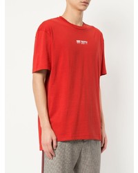 T-shirt à col rond imprimé rouge et blanc Off Duty