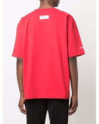 T-shirt à col rond imprimé rouge et blanc Heron Preston