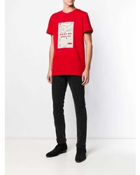 T-shirt à col rond imprimé rouge et blanc Les Bohemiens
