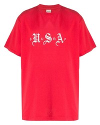 T-shirt à col rond imprimé rouge et blanc Noon Goons