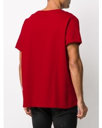 T-shirt à col rond imprimé rouge et blanc Greg Lauren X Paul & Shark