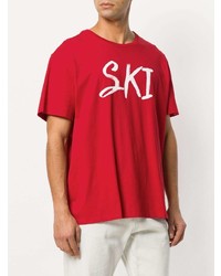 T-shirt à col rond imprimé rouge et blanc Perfect Moment