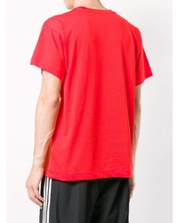 T-shirt à col rond imprimé rouge et blanc Gosha Rubchinskiy