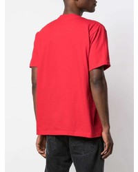 T-shirt à col rond imprimé rouge et blanc Supreme