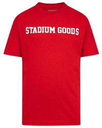 T-shirt à col rond imprimé rouge et blanc Stadium Goods