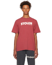 T-shirt à col rond imprimé rouge et blanc Stolen Girlfriends Club