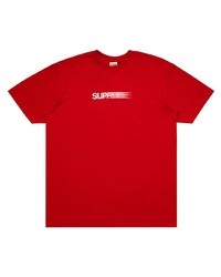 T-shirt à col rond imprimé rouge et blanc Supreme