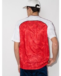 T-shirt à col rond imprimé rouge et blanc adidas