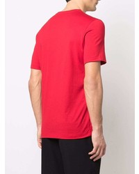 T-shirt à col rond imprimé rouge et noir Salvatore Ferragamo