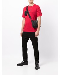 T-shirt à col rond imprimé rouge et noir Armani Exchange