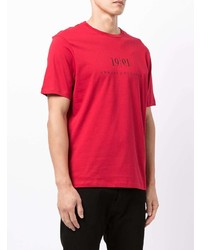 T-shirt à col rond imprimé rouge et noir Armani Exchange