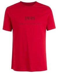 T-shirt à col rond imprimé rouge et noir Armani Exchange