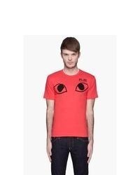 T-shirt à col rond imprimé rouge et noir Comme Des Garons Play