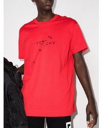 T-shirt à col rond imprimé rouge et noir Givenchy