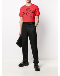 T-shirt à col rond imprimé rouge et noir Givenchy