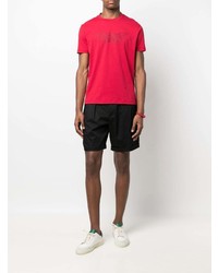 T-shirt à col rond imprimé rouge et noir Emporio Armani