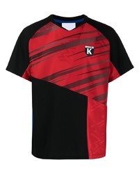 T-shirt à col rond imprimé rouge et noir Koché