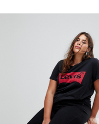 T-shirt à col rond imprimé rouge et noir Levi's Plus