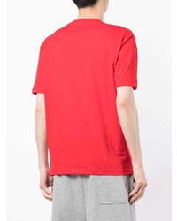 T-shirt à col rond imprimé rouge et noir Ea7 Emporio Armani