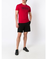 T-shirt à col rond imprimé rouge et noir Armani Exchange