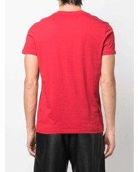 T-shirt à col rond imprimé rouge et noir Balmain