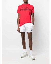 T-shirt à col rond imprimé rouge et noir DSQUARED2