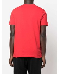 T-shirt à col rond imprimé rouge et noir Moncler