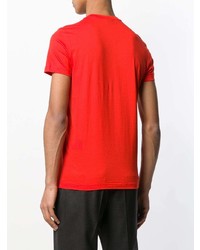 T-shirt à col rond imprimé rouge et noir Emporio Armani