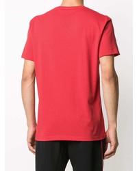 T-shirt à col rond imprimé rouge et noir Alexander McQueen