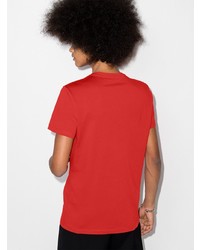 T-shirt à col rond imprimé rouge et noir Balmain