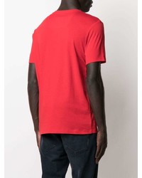 T-shirt à col rond imprimé rouge et noir BOSS