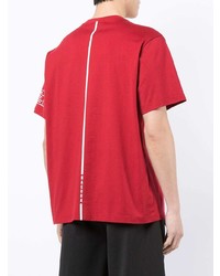 T-shirt à col rond imprimé rouge et noir Haculla