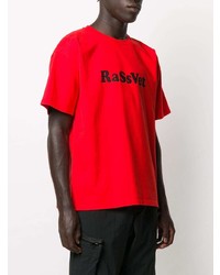 T-shirt à col rond imprimé rouge et noir PACCBET