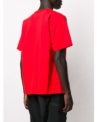 T-shirt à col rond imprimé rouge et noir PACCBET