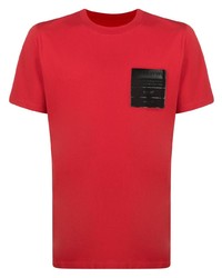 T-shirt à col rond imprimé rouge et noir Maison Margiela