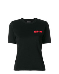 T-shirt à col rond imprimé rouge et noir Misbhv