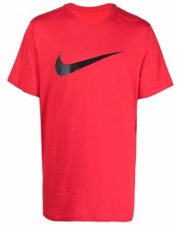T-shirt à col rond imprimé rouge et noir Nike