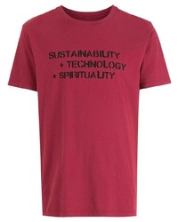 T-shirt à col rond imprimé rouge et noir OSKLEN